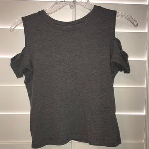 Gray Hollister T-shirt with the shoulders cut out